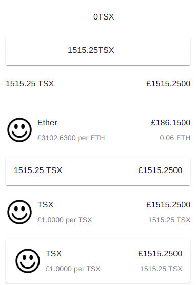 Token Balance display with different settings