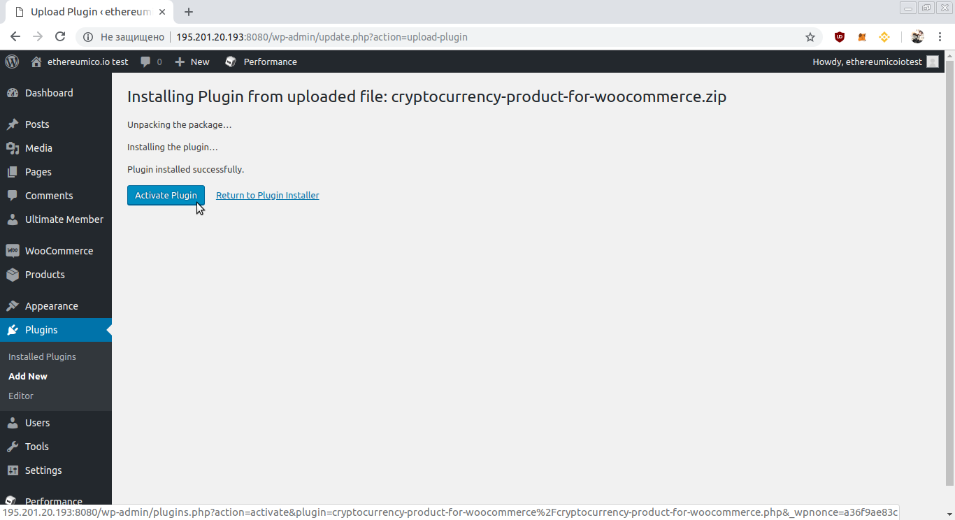 Cryptocurrency WordPress Plugin for WooCommerce