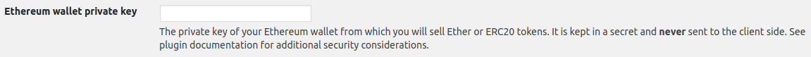 Configuration Settings: Cryptocurrency WordPress Plugin for WooCommerce