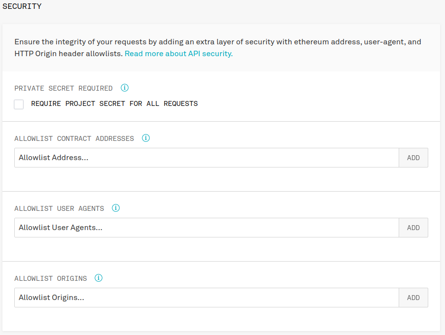 infura api key security settings