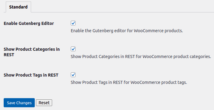 Blocks Product Editor for WooCommerce plugin settings